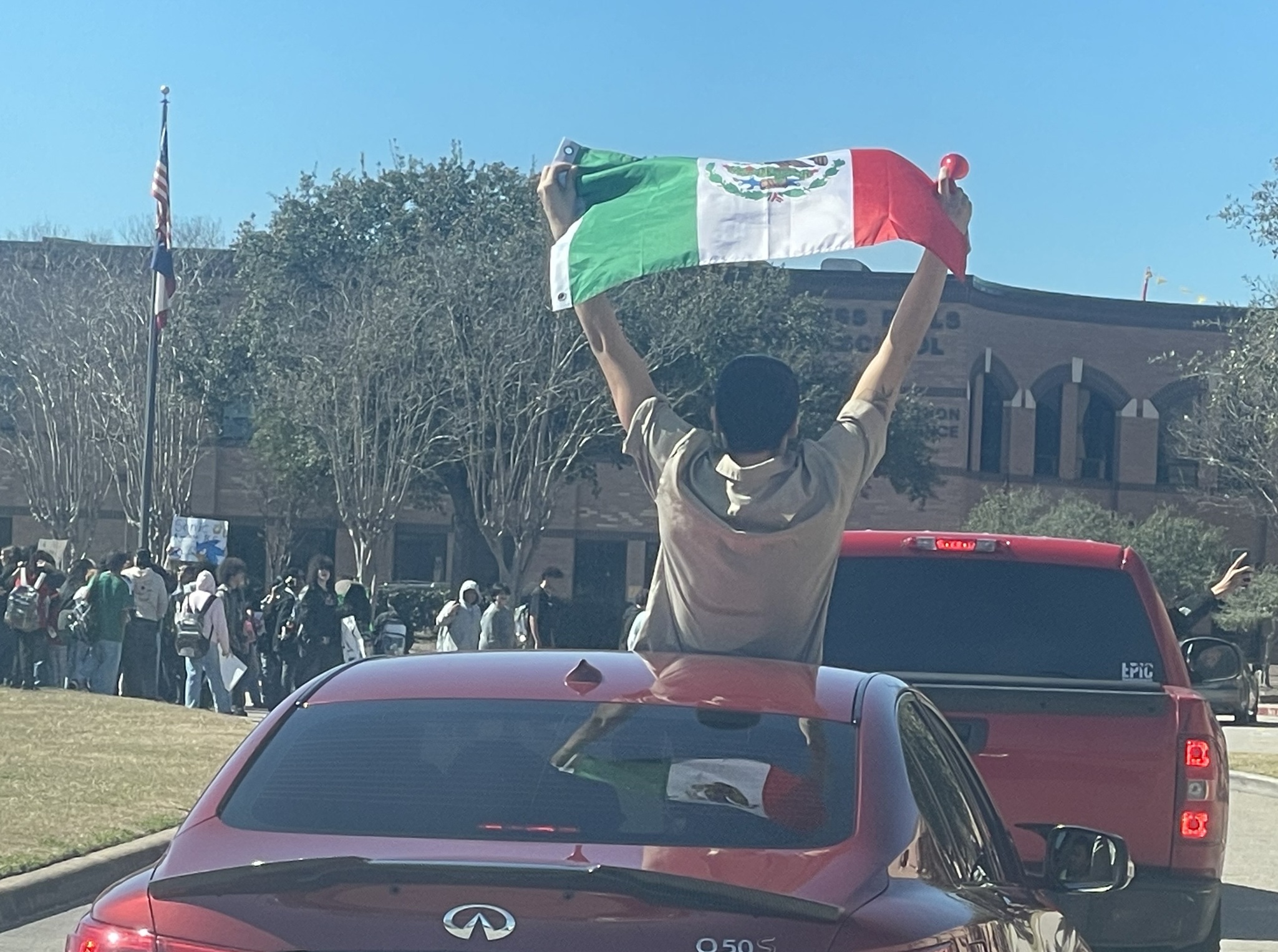 Hundreds of Cy Falls HS Students Walk Out to Protest ICE
